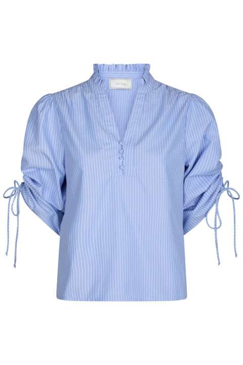 Priser på Neo Noir - Bluse - Ratta Stripe Blouse - Sky Blue