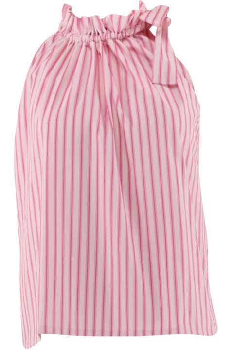 Priser på Continue - Top - Liva poplin stripe - Pink Stripe