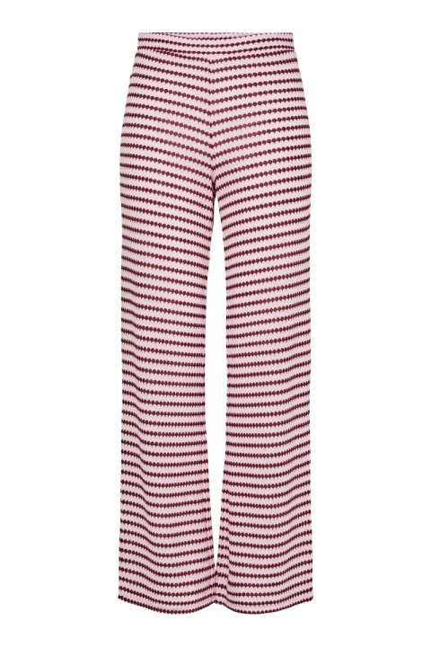Priser på Pieces - Bukser - Jeya HW Wide Knit Pant - Pink Tulle Port Royale