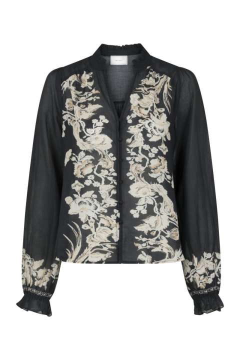 Priser på Neo Noir - Bluse - Brise Printed Voile Blouse - Navy