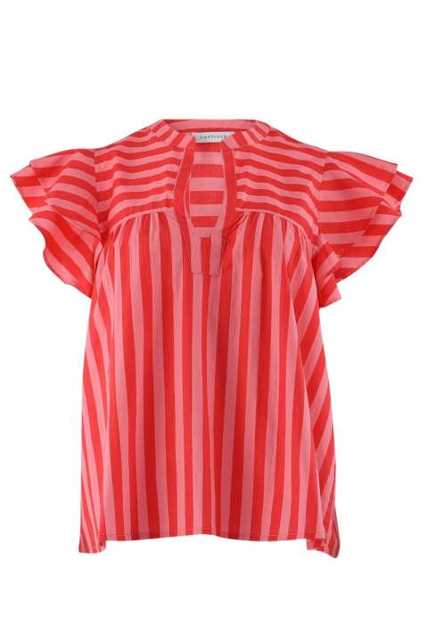 Priser på Continue - Top - Christel Red Stripe - Stribe Pink