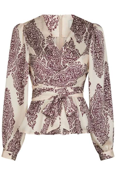 Priser på Neo Noir - Bluse - Rista Paisley Drop Blouse - Burgundy (Levering slut juli)