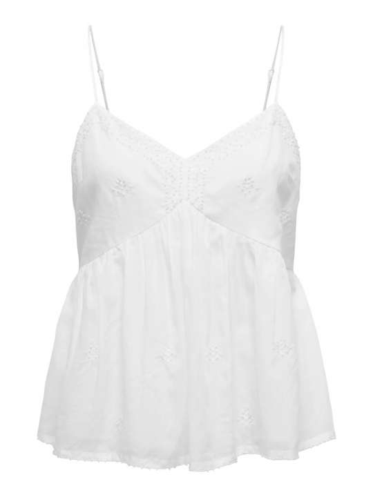 Priser på JDY - Top - Ofelia Strap Bead Top - Cloud Dancer