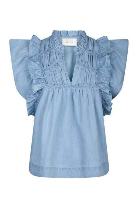 Priser på Neo Noir - Top - Jayla Denim Top - Light Blue