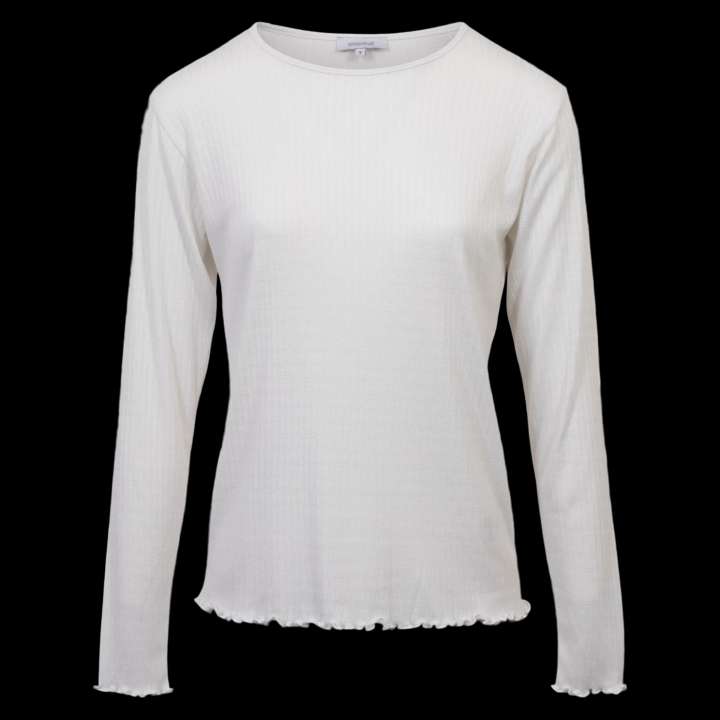 Priser på Steenholt Rose Dame Langærmet t-shirt Plus Size - Cloud Dancer - 52