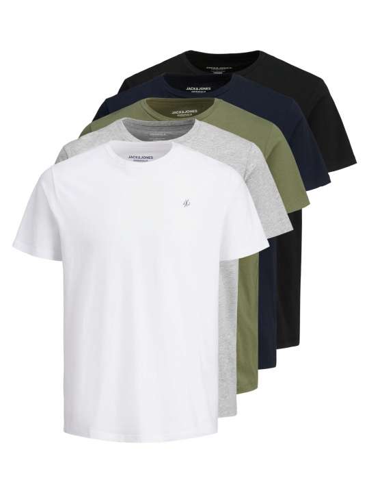 Priser på Jack & Jones 5-pack T-shirt_2x-large