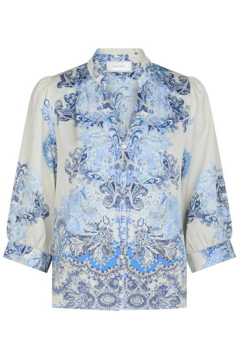 Priser på Neo Noir - Bluse - Roselle Artist Paisley Blouse - Powder Blue (Levering slut juli)