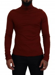 Dolce & Gabbana Maroon Bomuld Sweater