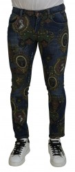 Dolce & Gabbana Blå Bomuld Skinny Denim Bukser & Jeans