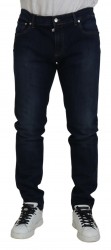 Dolce & Gabbana Mørke Blå Bomuld Stretch Skinny Bukser & Jeans