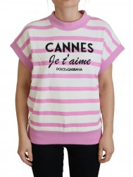Dolce & Gabbana Hvid Pink CANNES T-shirt