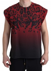 Dolce & Gabbana Rød Leopard Bomuld T-shirt
